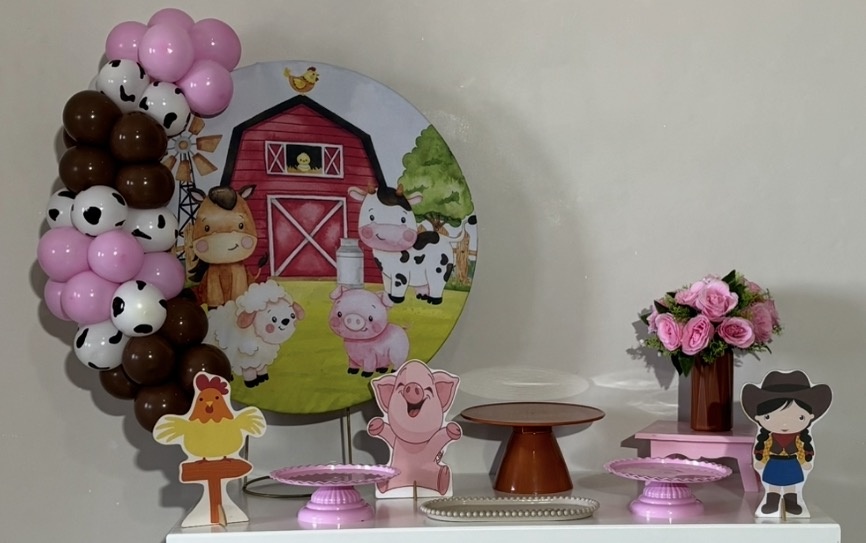 Mini Kit Fazendinha Menina 02 - Shalom Festas Pegue e Monte 