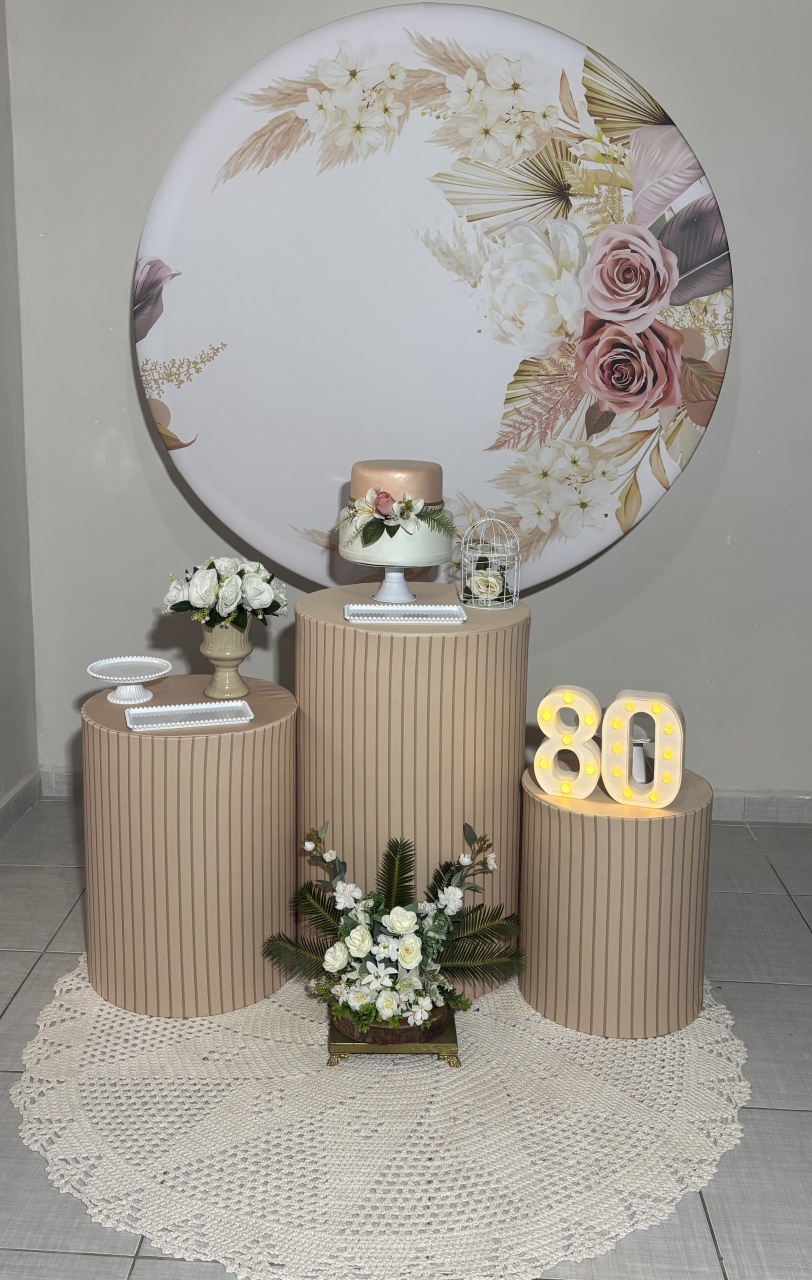 Floral Bege 04 - Shalom Festas Pegue e Monte