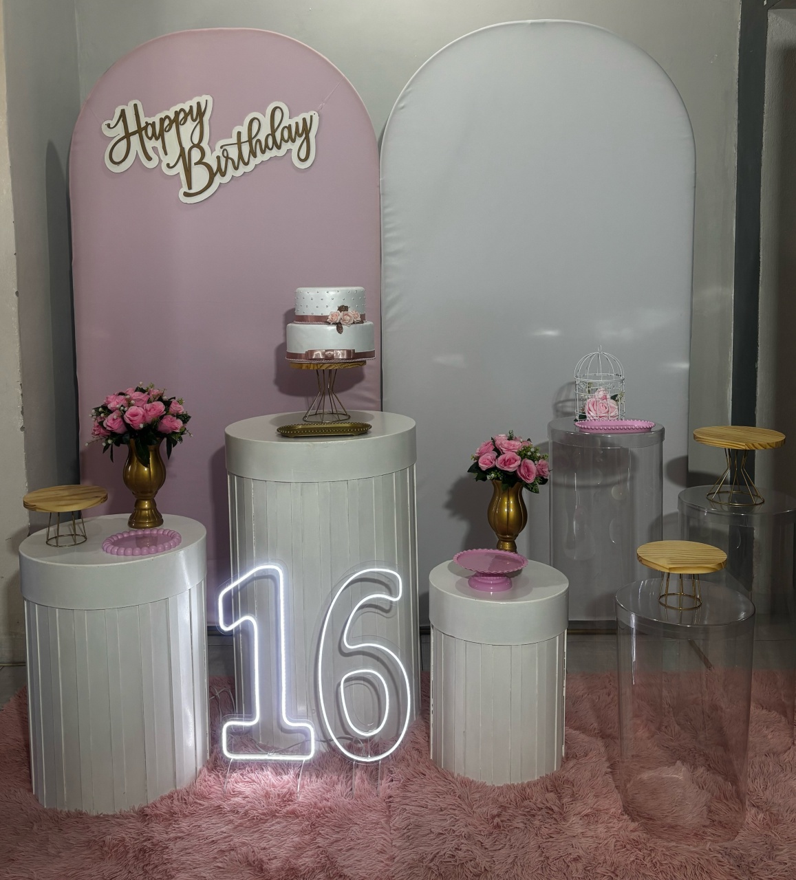 Romano Duplo Rosa E Branco 04 - Shalom Festas Pegue e Monte 
