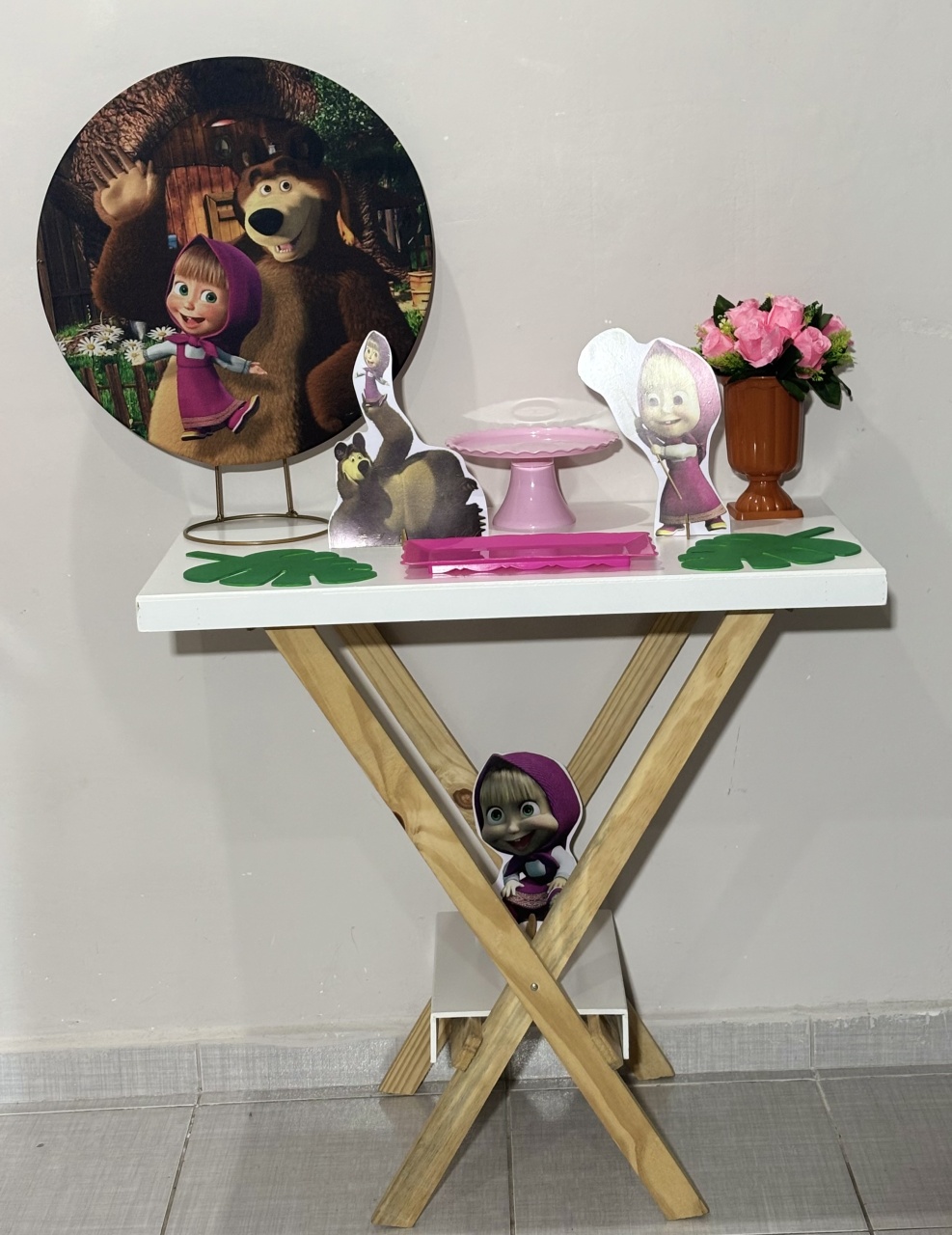 Mini Kit Masha E Urso 03 - Shalom Festas Pegue e Monte 