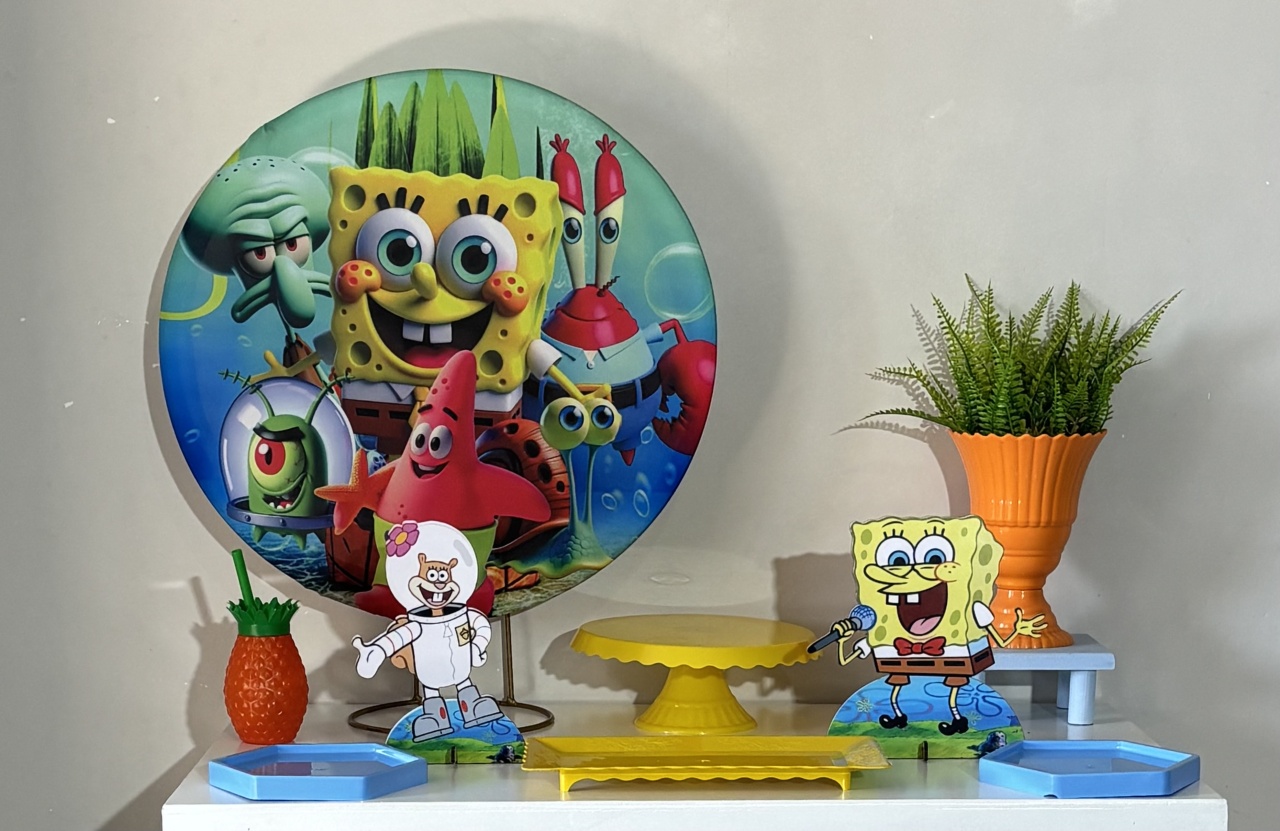 Mini Kit Bob Esponja 01 - Shalom Festas Pegue e Monte 