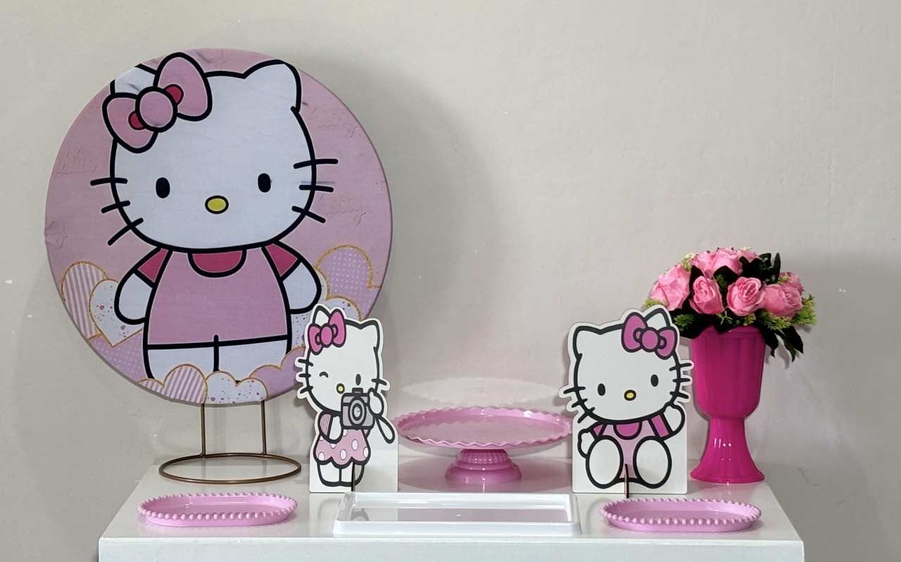 Mini Kit Hello Kitty 04 - Shalom Festas Pegue e Monte 