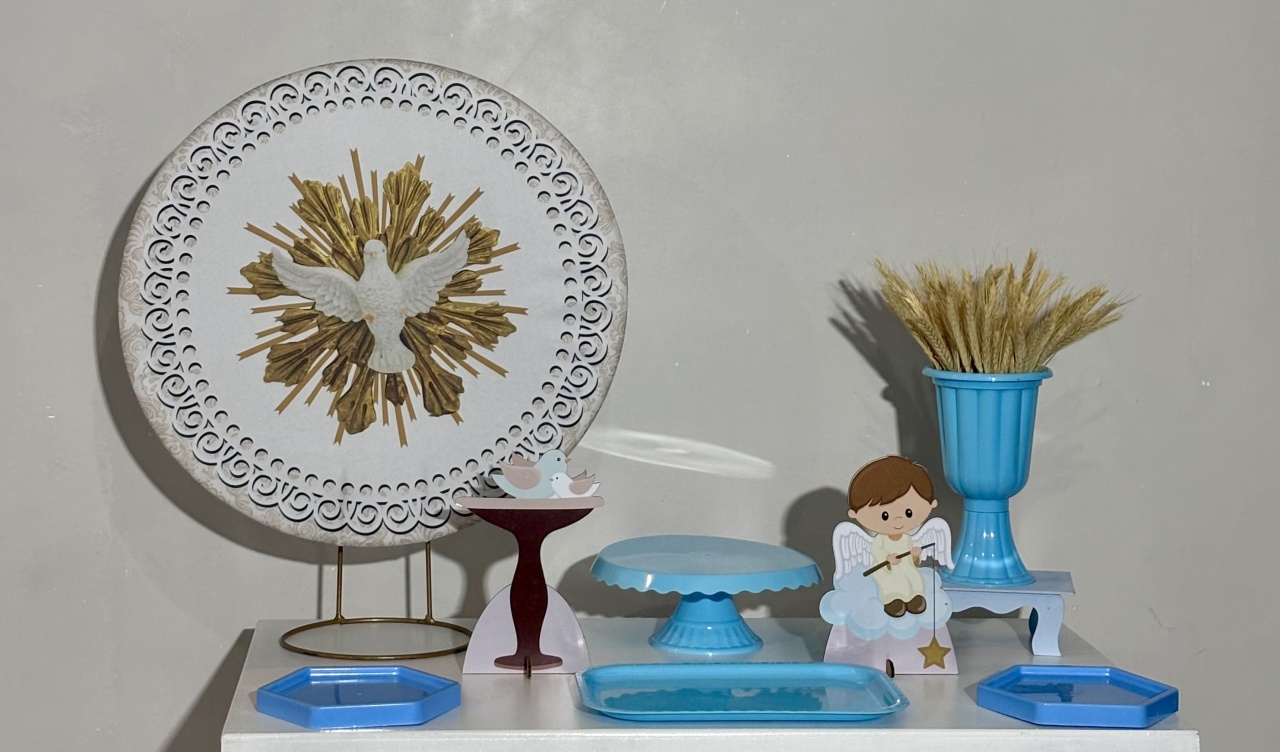 Mini Kit de Mesa Batizado 03 - Shalom Festas Pegue e Monte 