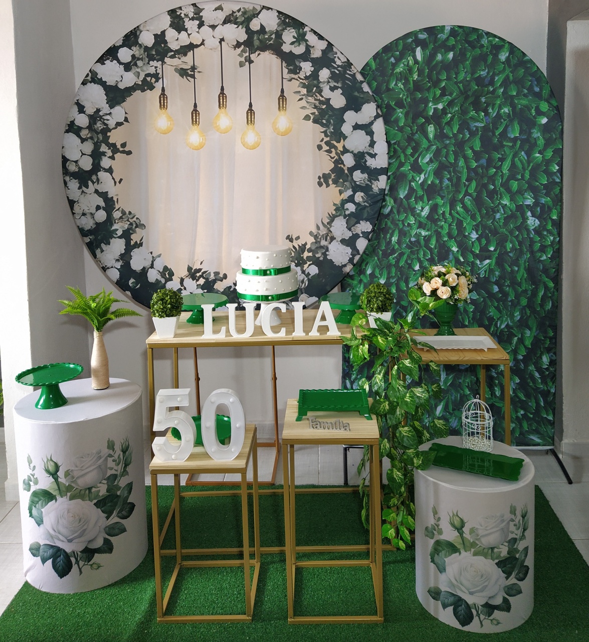Floral Lâmpadas Verde 03 - Shalom Festas Pegue e Monte