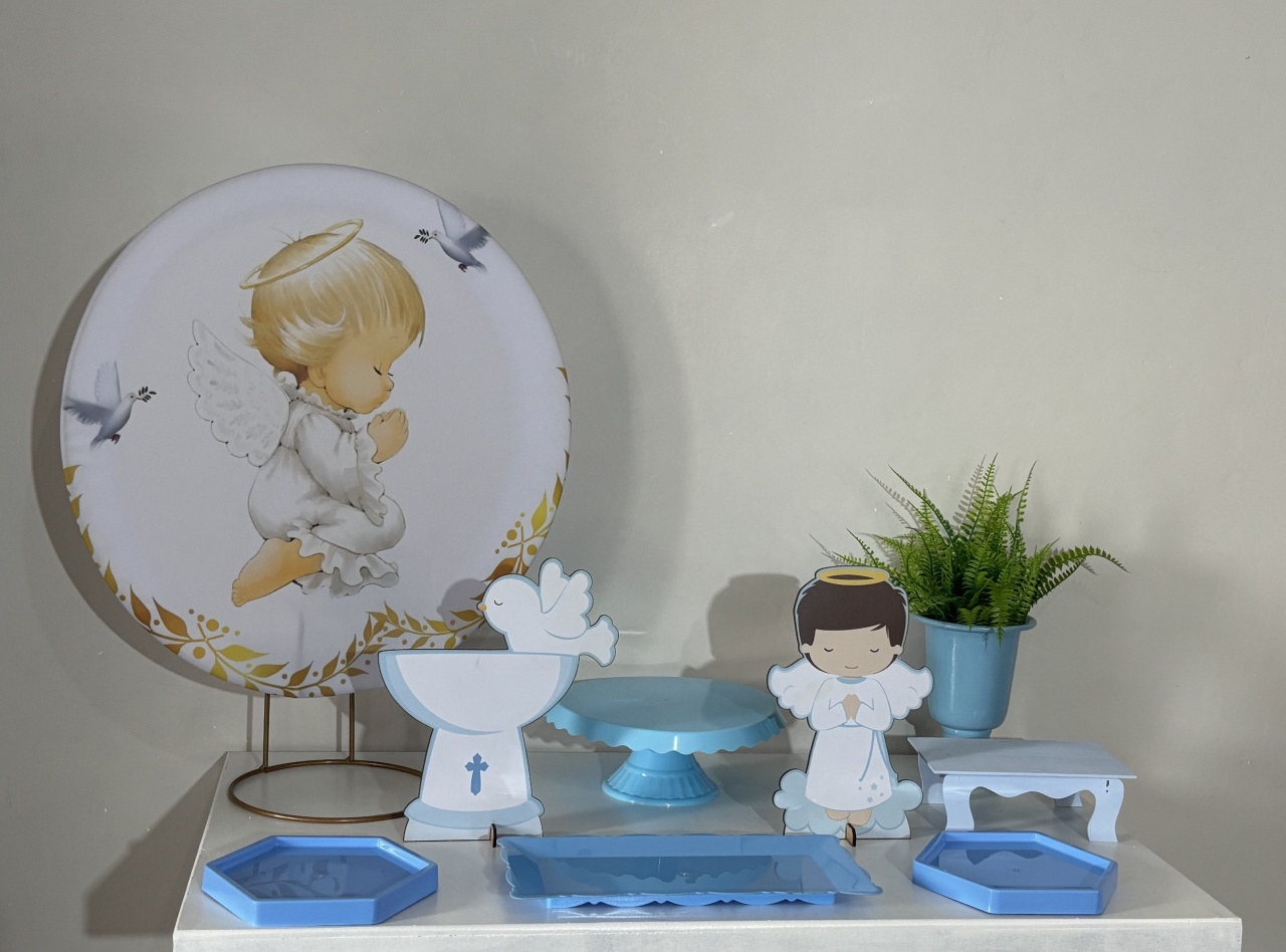 Mini Kit de Mesa Batizado 08 - Shalom Festas Pegue e Monte 