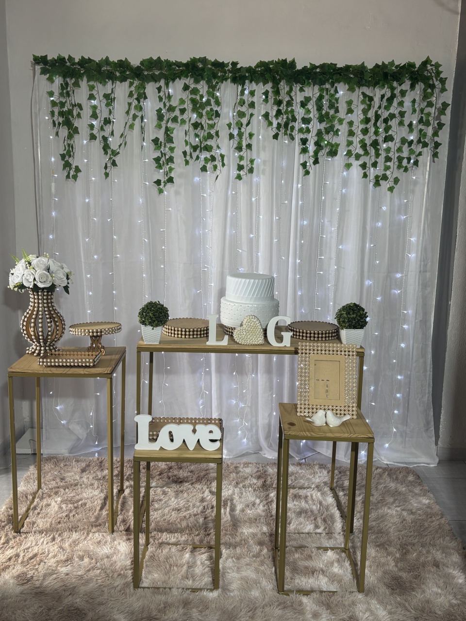 Kit Cortina de Led Decoração Pérola - Shalom Festas Pegue e Monte 