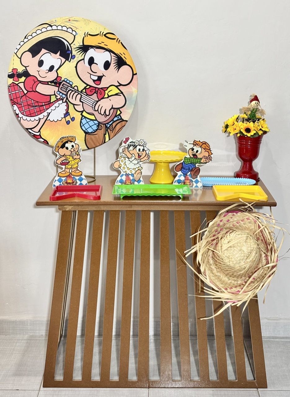Mini Kit Junina Turma da Mônica Ripada 02 - Shalom Festas Pegue e Monte 