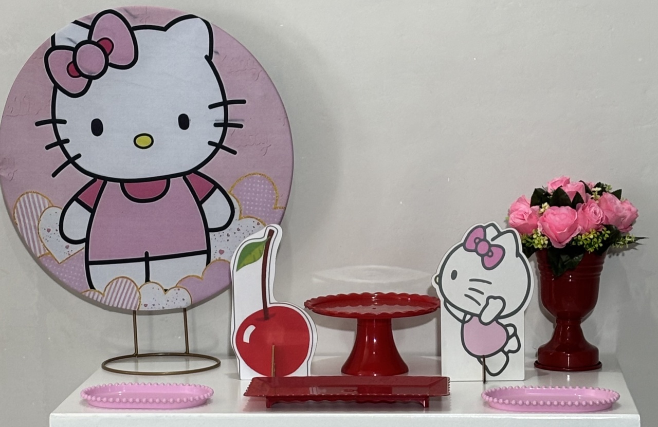 Mini Kit Hello Kitty 01 - Shalom Festas Pegue e Monte 