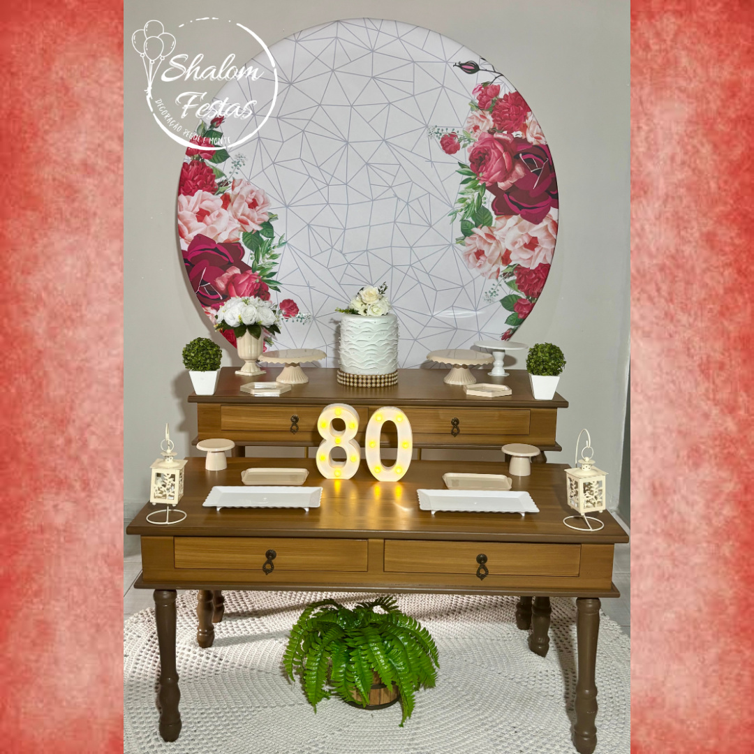 Mesas Rústicas Floral Marsala 02 - Shalom Festas Pegue e Monte 