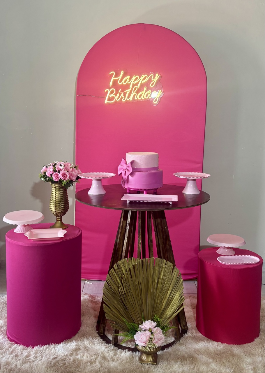 Romano Pink Ripado Com Led - Shalom Festas Pegue e Monte 