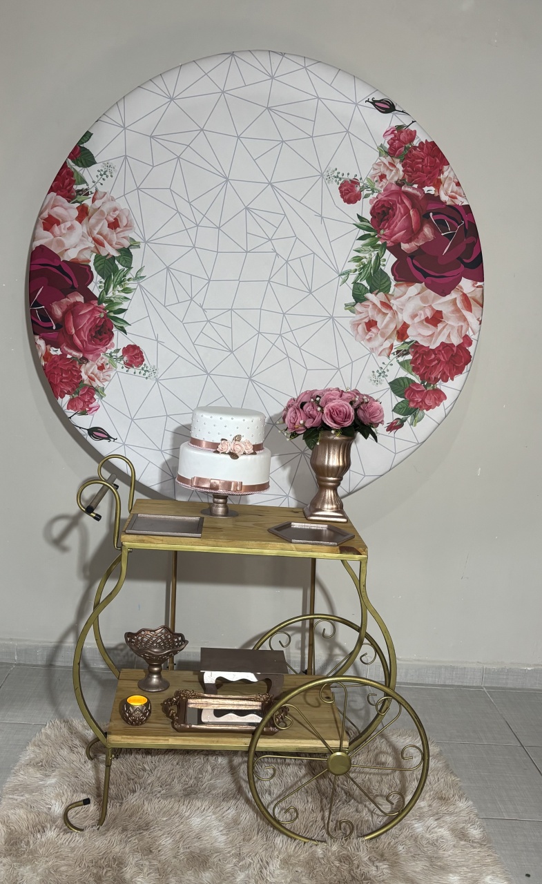 Carrinho de Chá Floral 03 - Shalom Festas Pegue e Monte 