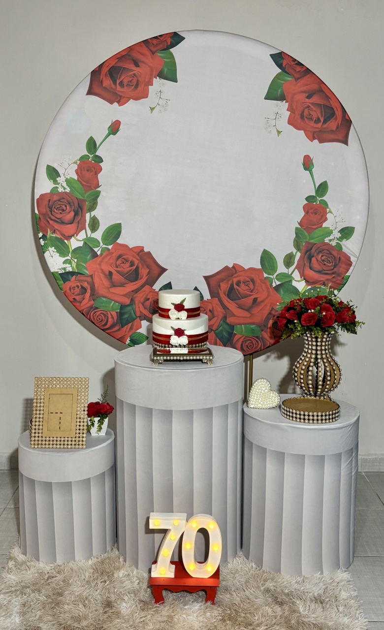 Floral Vermelho 02 - Shalom Festas Pegue e Monte 