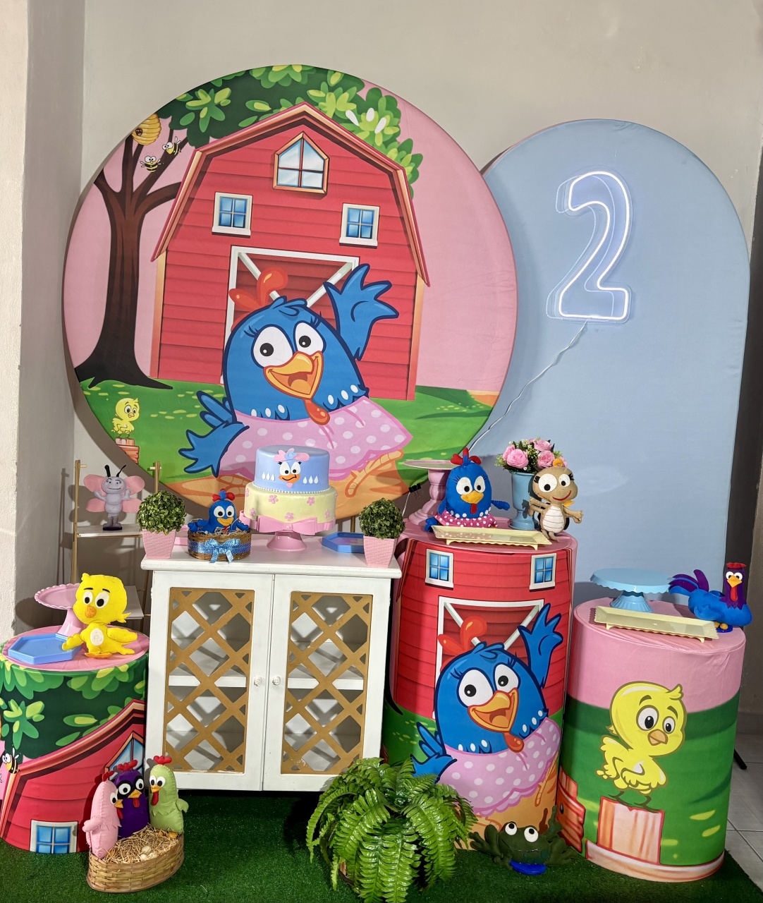 Galinha Pintadinha Rosa 05 - Shalom Festas Pegue e Monte