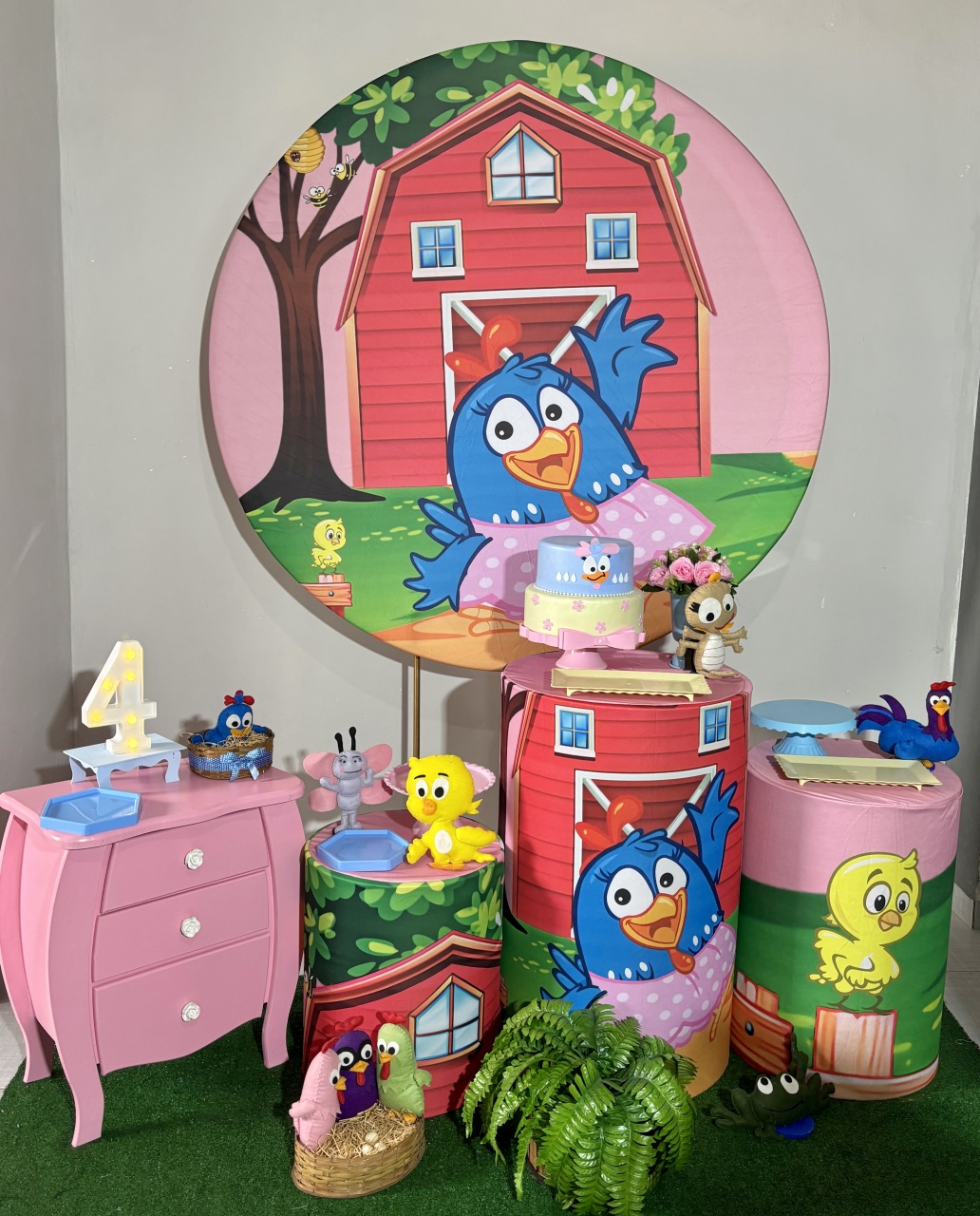 Galinha Pintadinha Rosa 03 - Shalom Festas Pegue e Monte