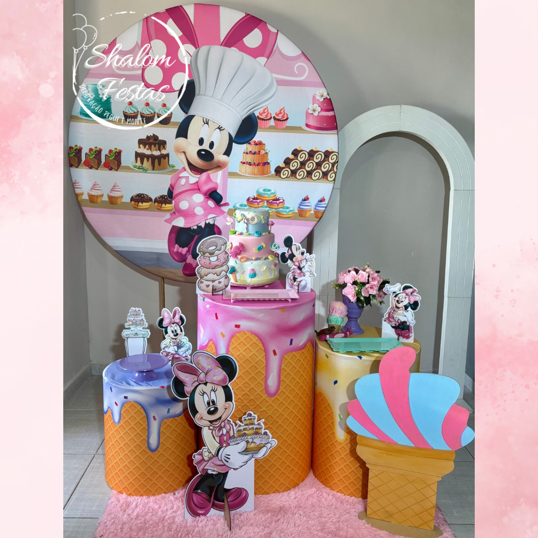Minnie Confeiteira 04 - Shalom Festas Pegue e Monte