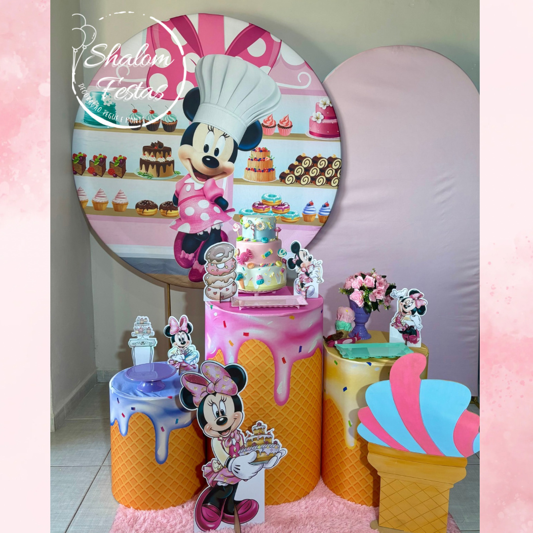 Minnie Confeiteira 05 - Shalom Festas Pegue e Monte