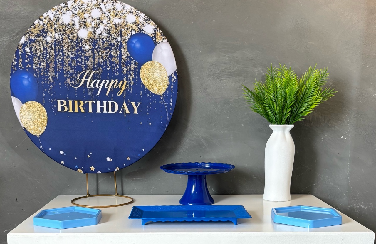 Mini Kit Azul Happy Birthday 01 - Shalom Festas Pegue e Monte 
