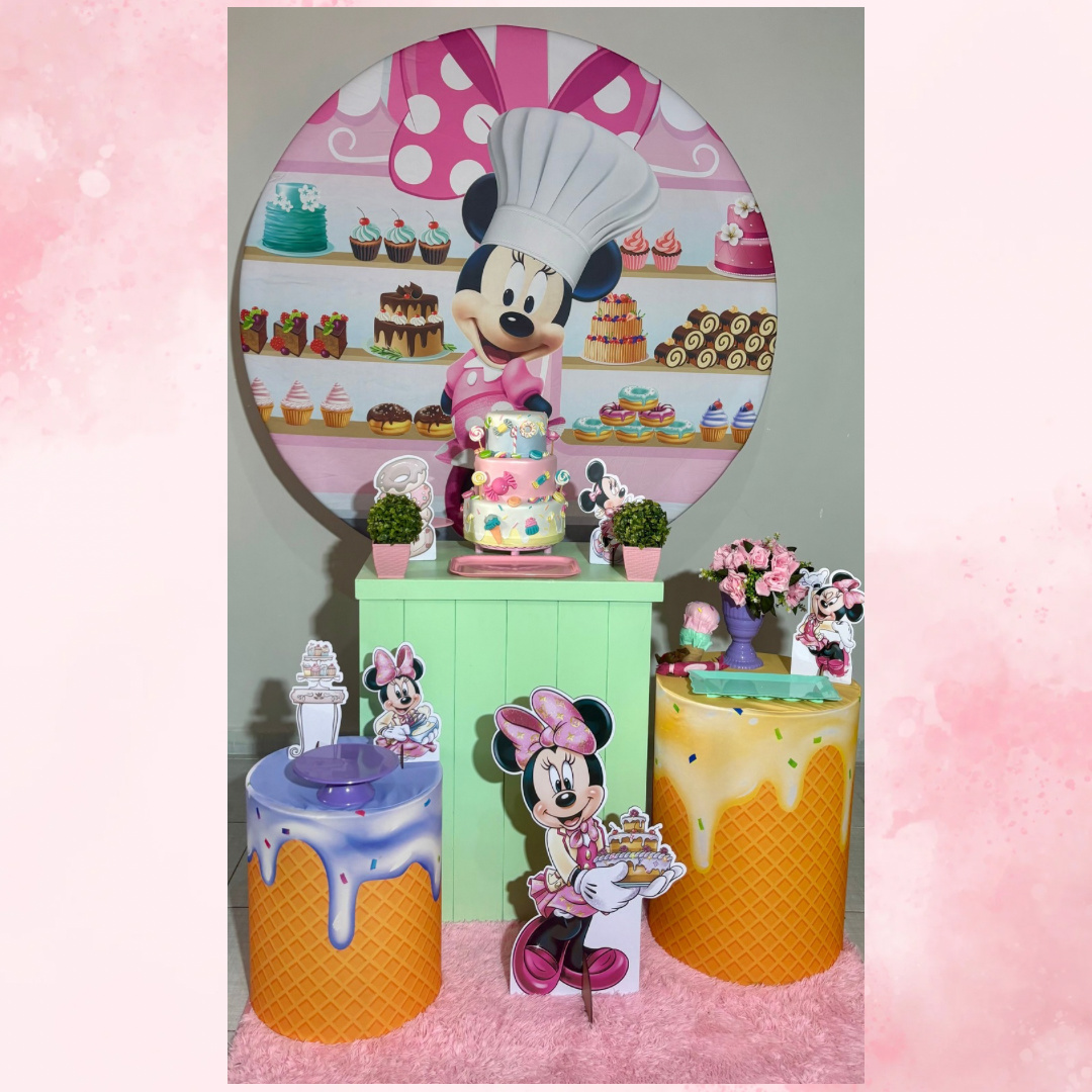Minnie Confeiteira 02 - Shalom Festas Pegue e Monte