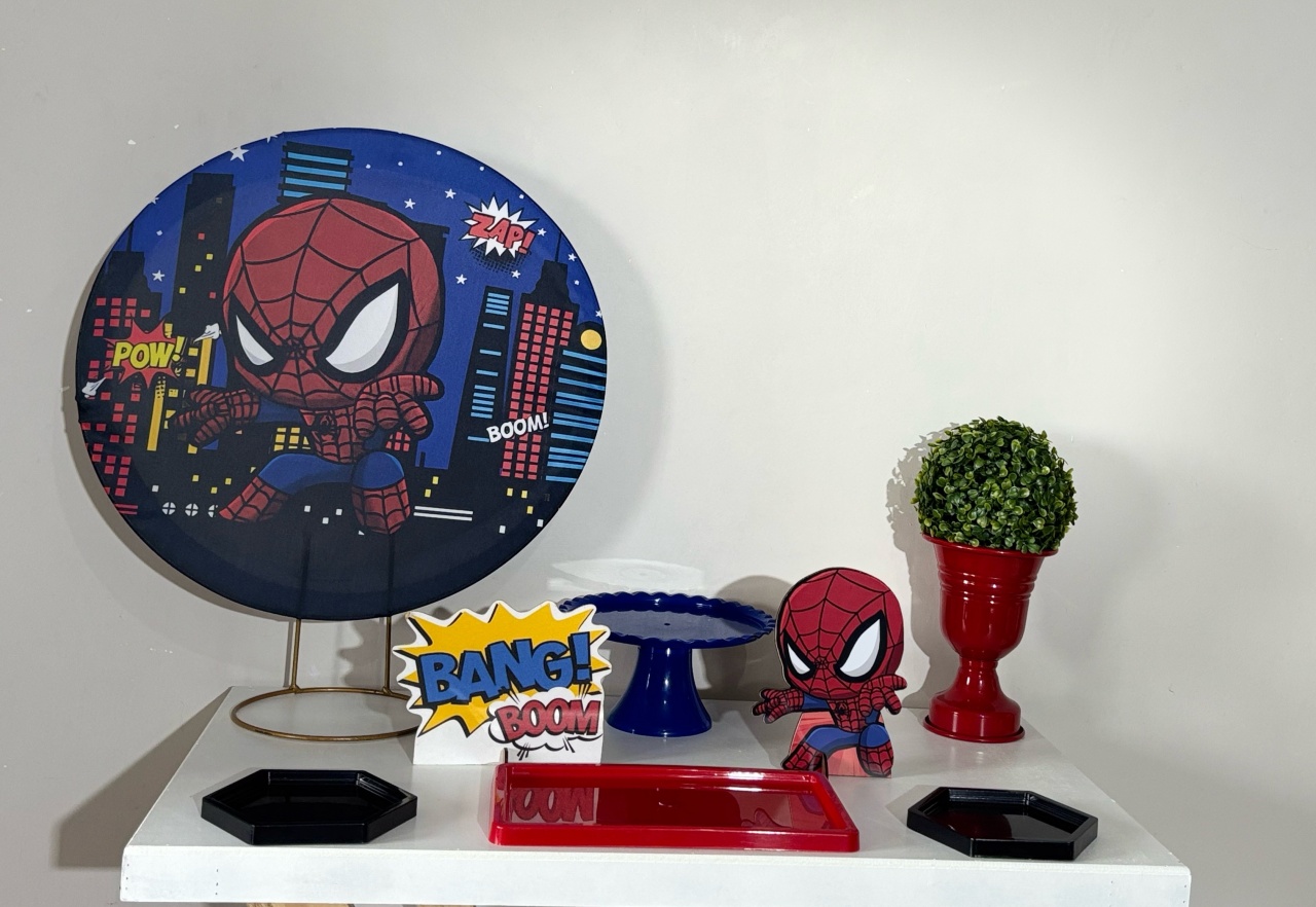Mini Kit Homem Aranha Cute - Shalom Festas Pegue e Monte 