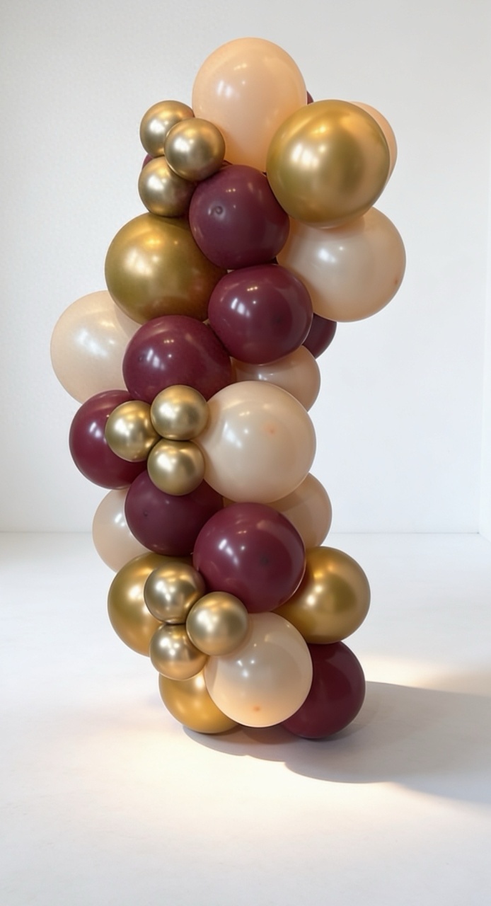 Balões Marsala / Bege / Dourado - Shalom Festas Pegue e Monte 