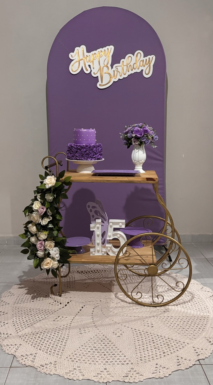 Carrinho Chá Lilás  - Shalom Festas Pegue e Monte