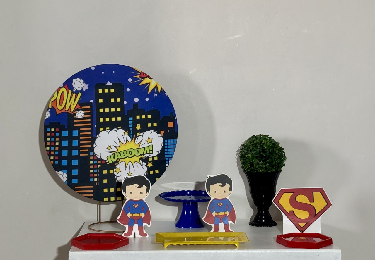 Mini Kit Superman Cute - Shalom Festas Pegue e Monte 