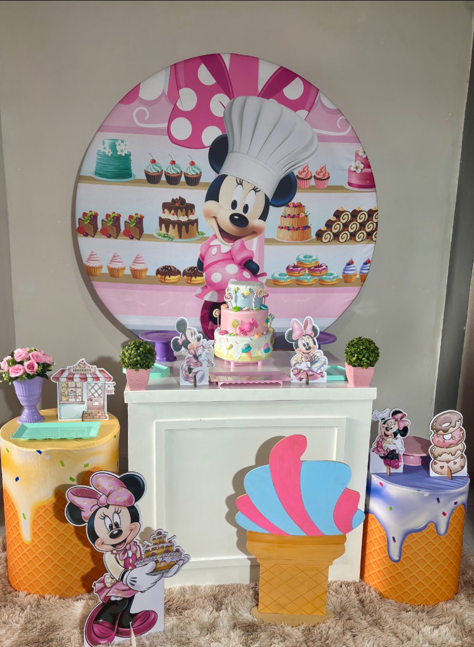 Minnie Confeiteira 03 - Shalom Festas Pegue e Monte