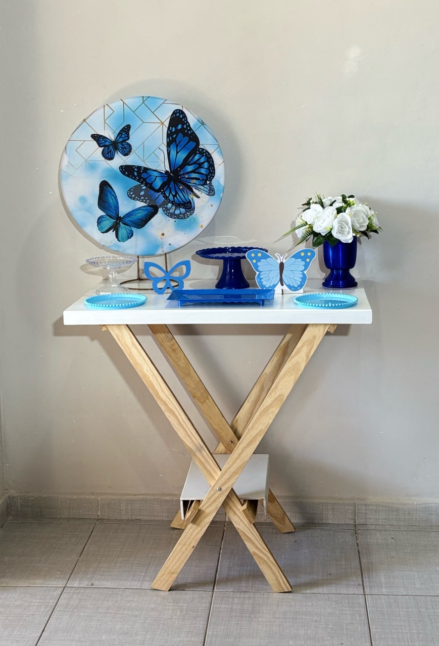 Mini Kit Borboleta Azul 01 - Shalom Festas Pegue e Monte 