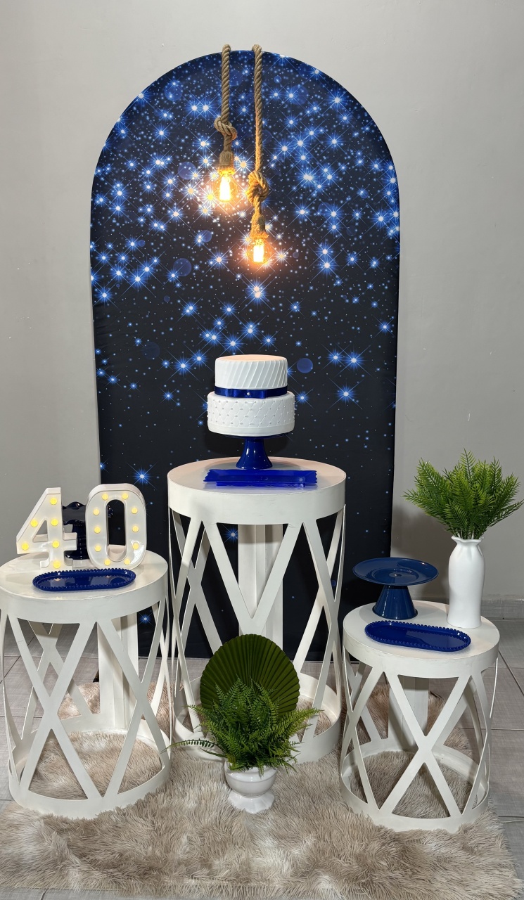 Romano Azul Com Glitter - Shalom Festas Pegue e Monte 