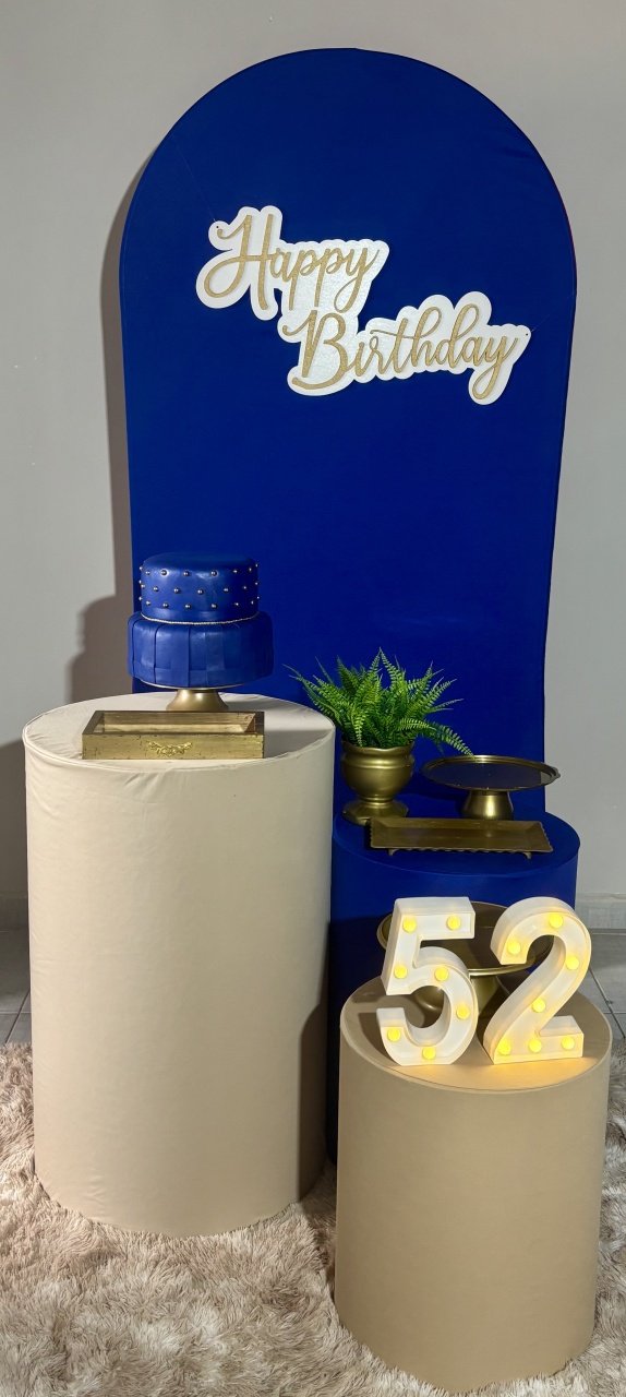 Romano Azul E Bege - Shalom Festas Pegue e Monte
