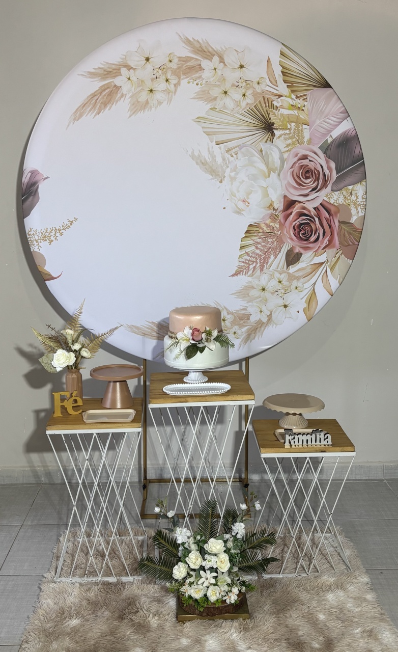 Floral Bege 05 - Shalom Festas Pegue e Monte