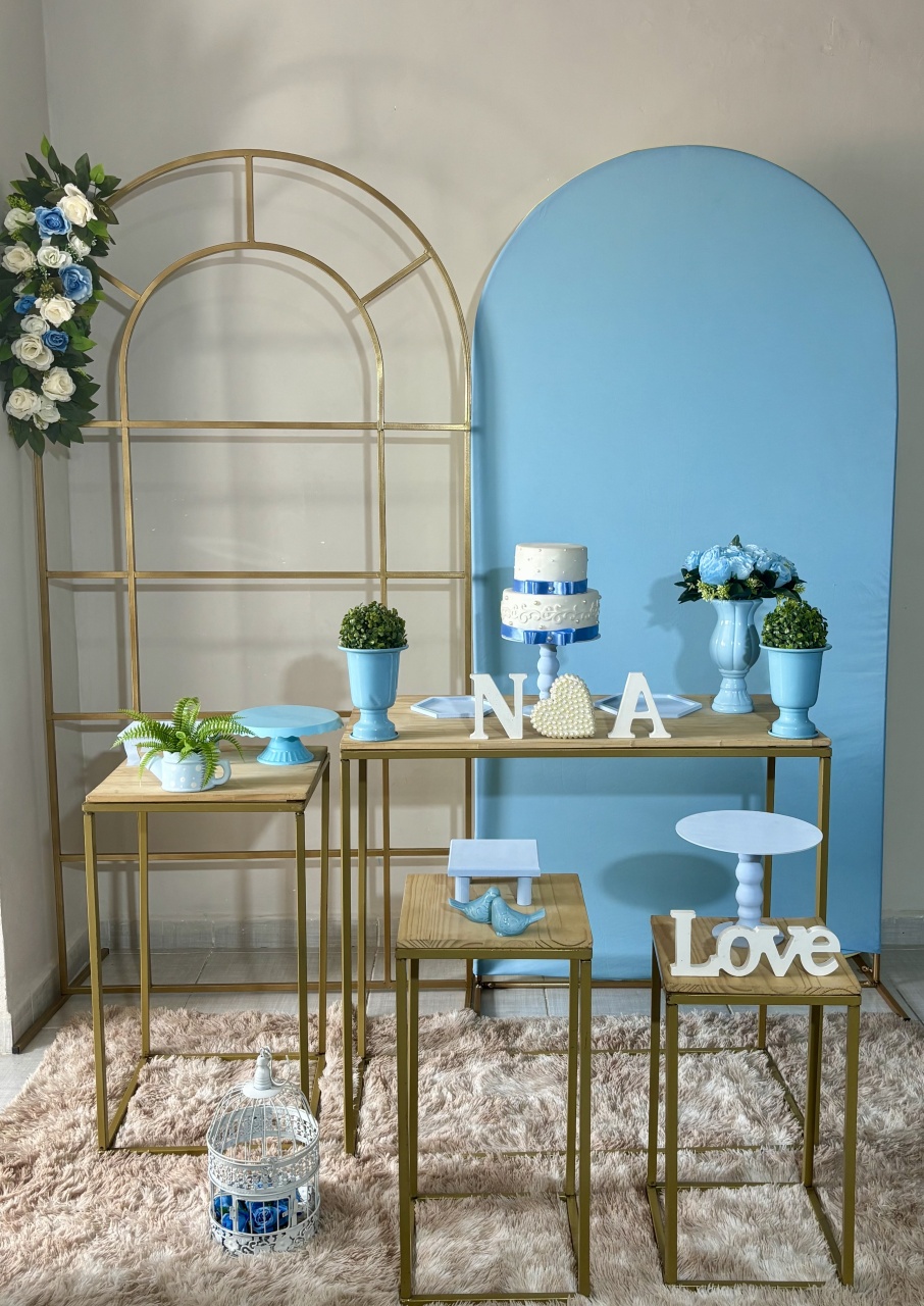 Portal Janela E Romano Azul / Casamento / Noivado / Bodas - Shalom Festas Pegue e Monte 
