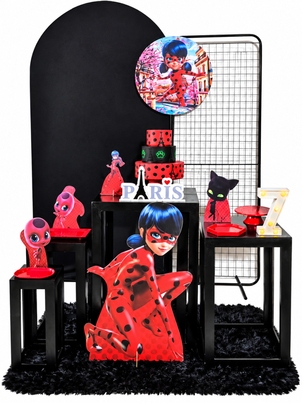 Romano Lady Bug Biombo Tela 2 - Shalom Festas Pegue e Monte 