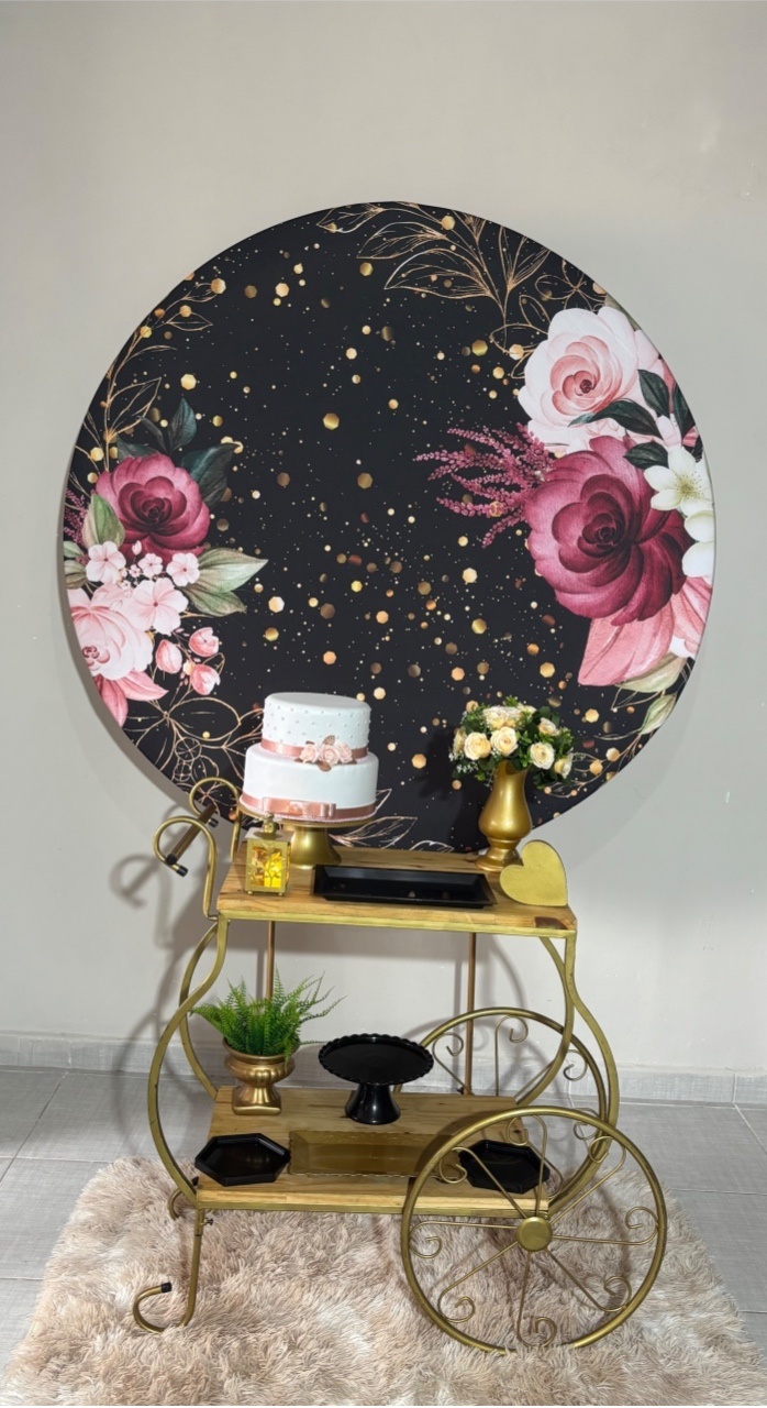 Carrinho de Chá Floral 02 - Shalom Festas Pegue e Monte 