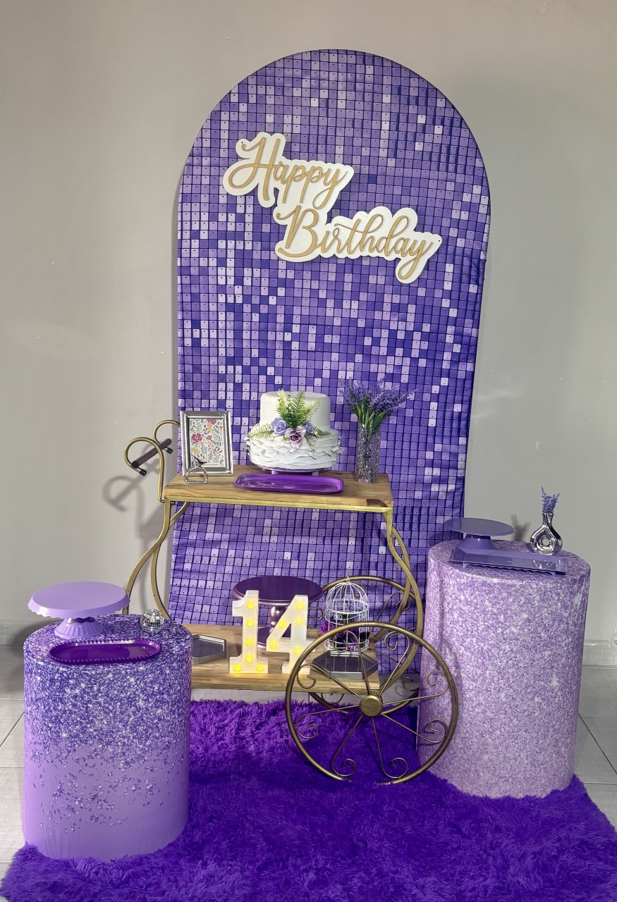 Carrinho de Chá Lilás 03 Romano - Shalom Festas Pegue e Monte 