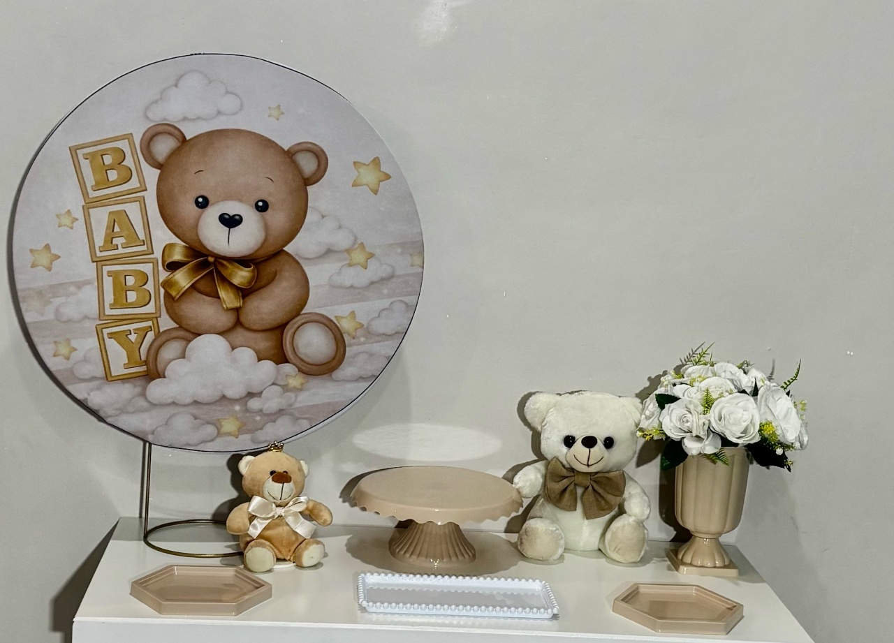 Mini Kit Urso Chá Revelação 01 - Shalom Festas Pegue e Monte 