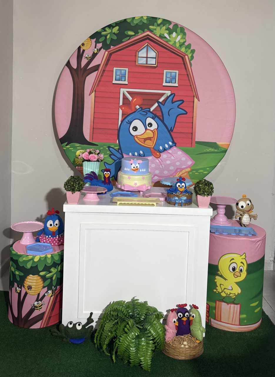 Galinha Pintadinha Rosa 02 - Shalom Festas Pegue e Monte