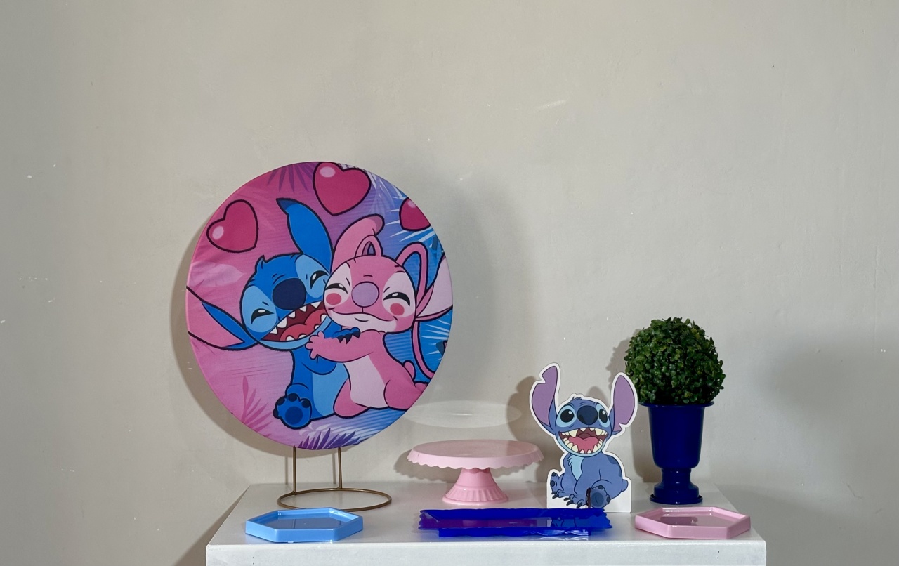 Mini Kit Lilo Stitch Angel - Shalom Festas Pegue e Monte 
