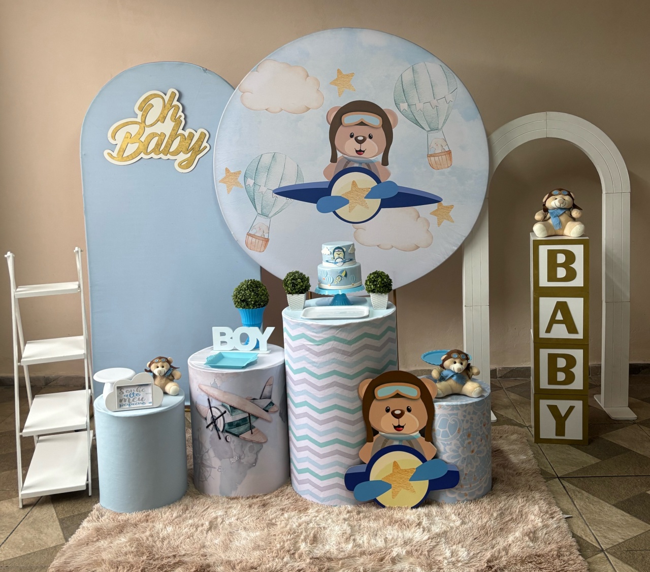 Aviador Chá de Bebê 04 - Shalom Festas Pegue e Monte 