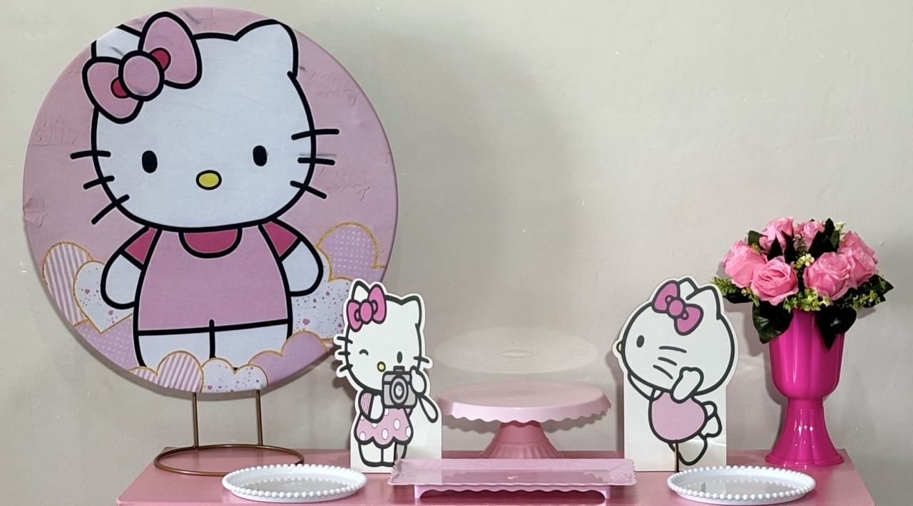 Mini Kit Hello Kitty 03 - Shalom Festas Pegue e Monte 