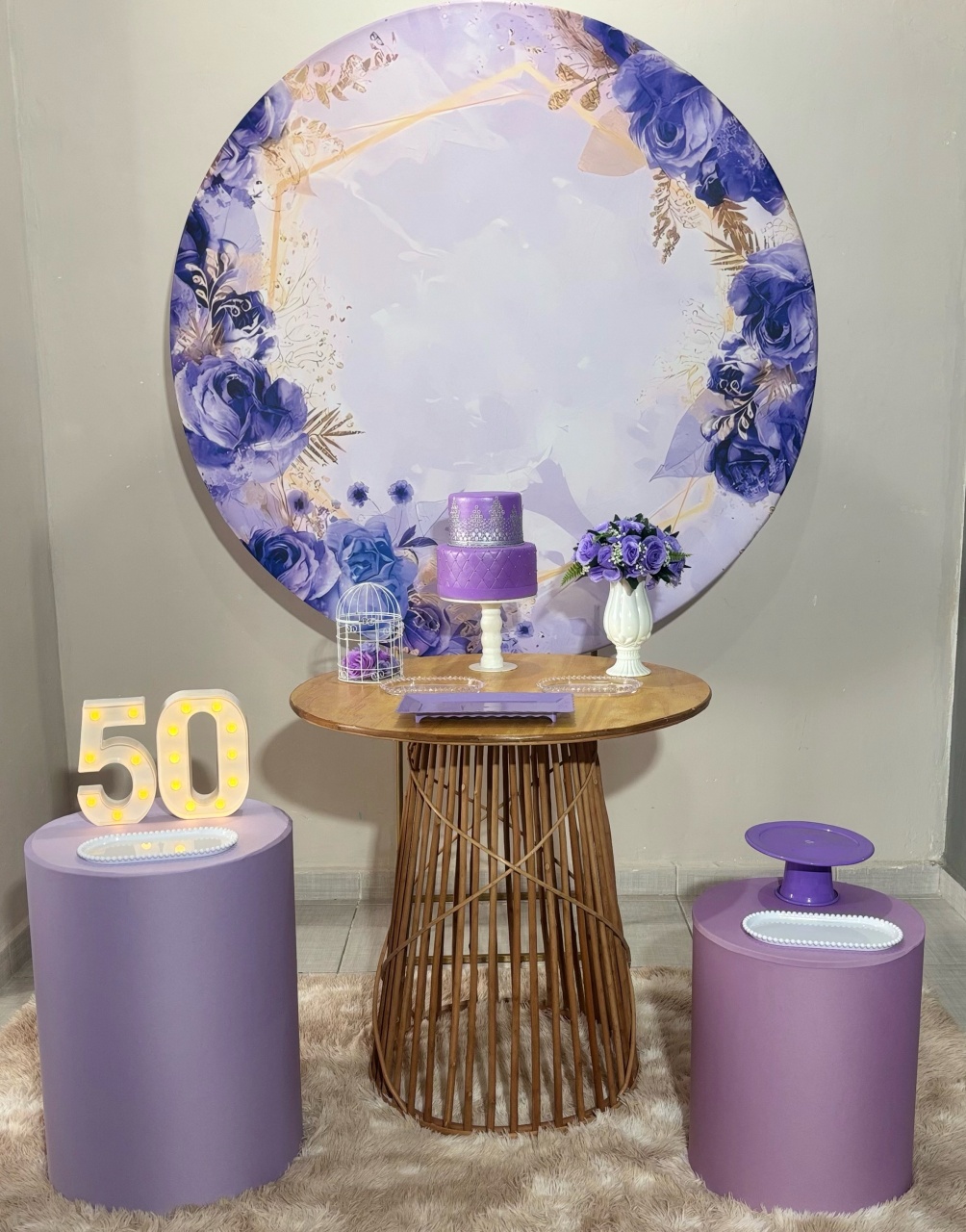 Floral Lilás Com Vimi 04 - Shalom Festas Pegue e Monte 