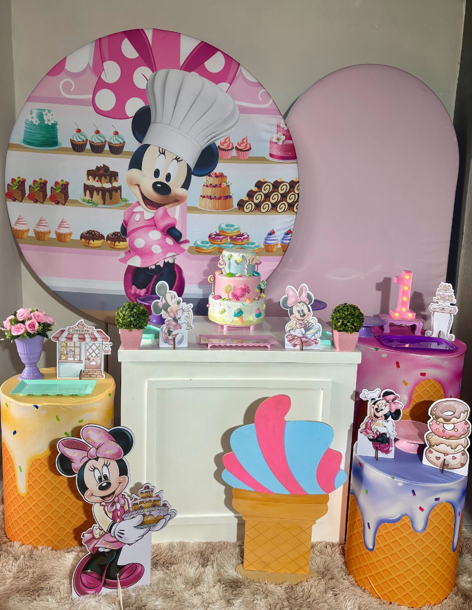 Minnie Confeiteira 07 - Shalom Festas Pegue e Monte