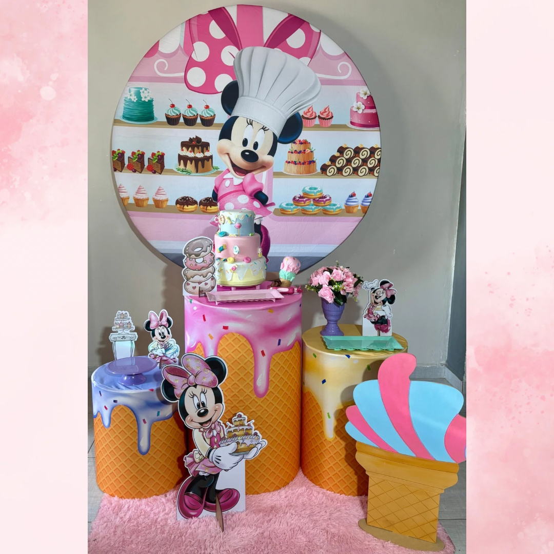 Minnie Confeiteira 01 - Shalom Festas Pegue e Monte
