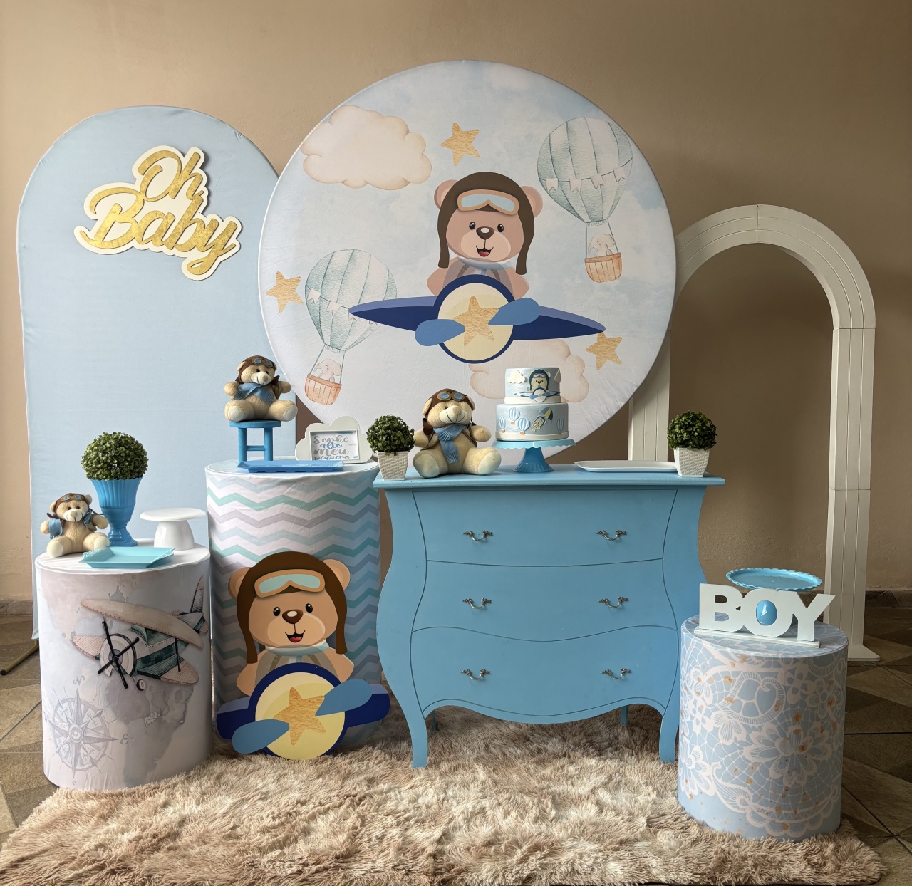 Aviador Chá de Bebê 03 - Shalom Festas Pegue e Monte 