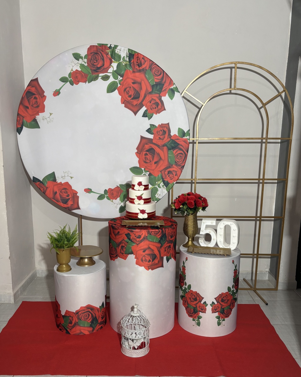 Floral Vermelho 03 - Shalom Festas Pegue e Monte 