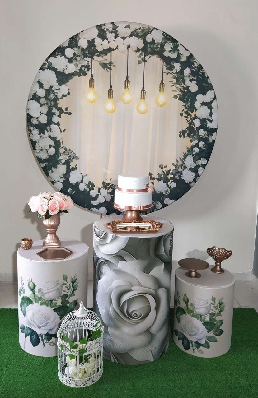Floral Lâmpadas Rosé 02 - Shalom Festas Pegue e Monte