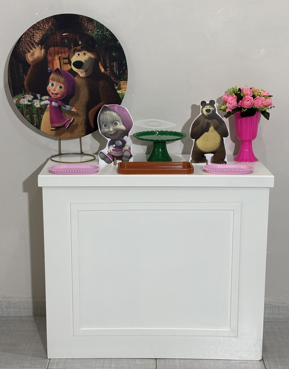 Mini Kit Masha E Urso 04 - Shalom Festas Pegue e Monte 