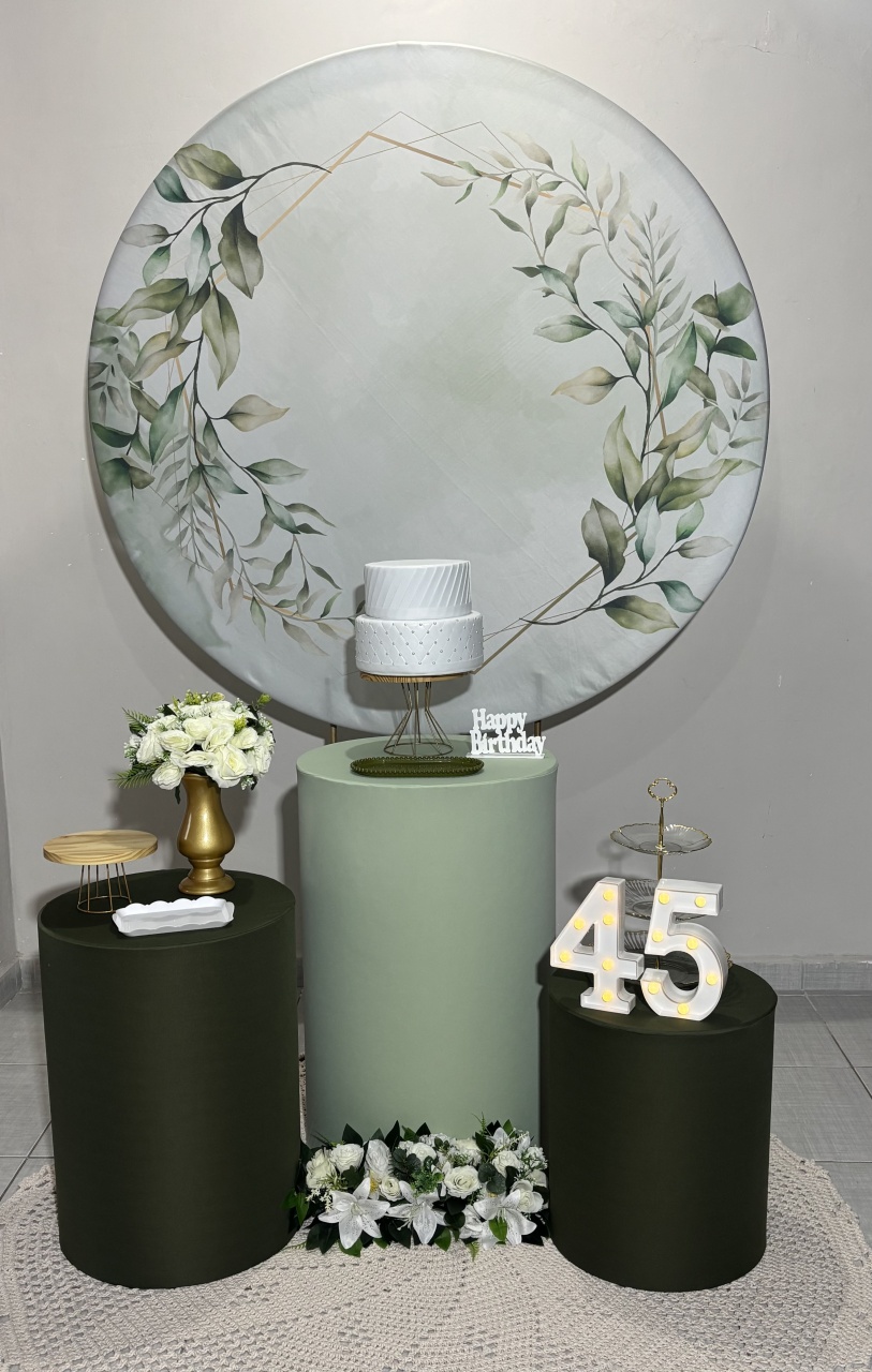 Floral Verde Musgo E Maça - Shalom Festas Pegue e Monte 
