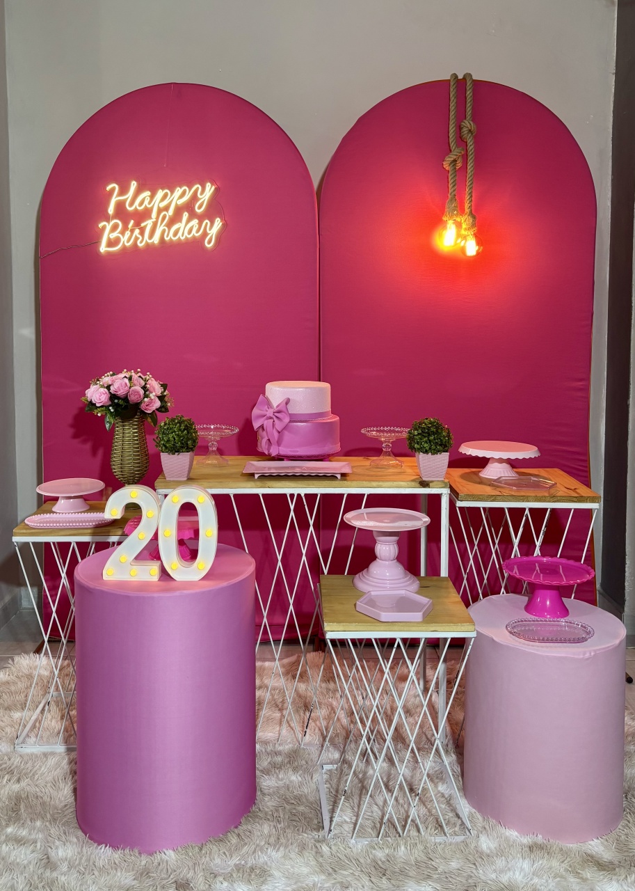 Romano Duplo Pink / Rosas 02 - Shalom Festas Pegue e Monte 