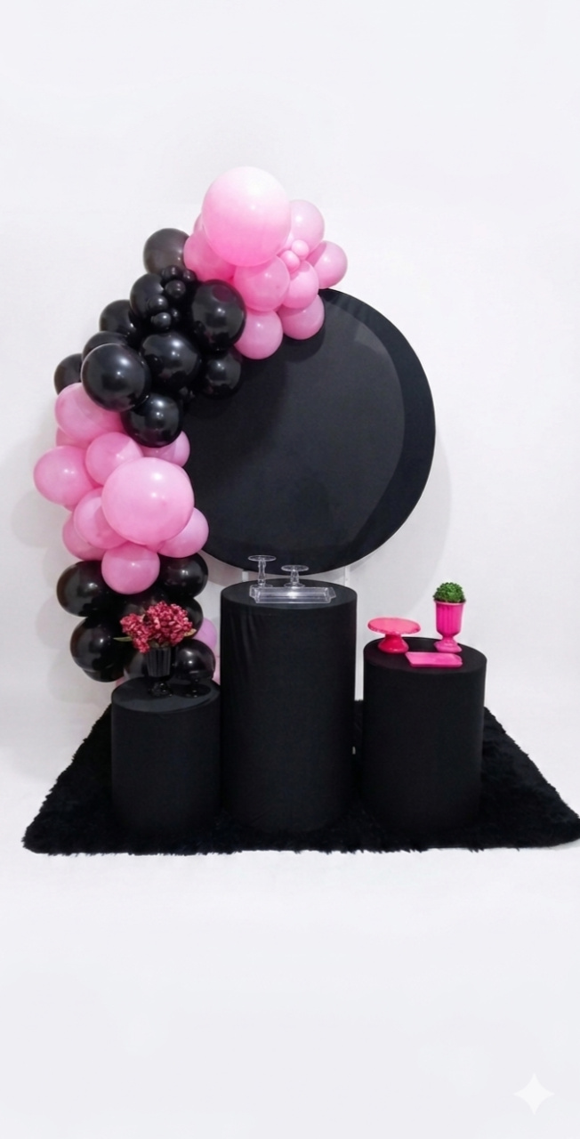 Preto Básico Incluso Balões - Espaçocriarfestas